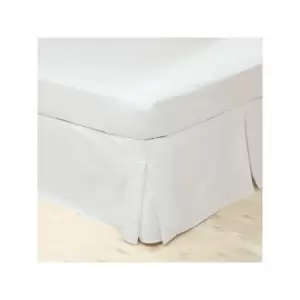 Image of Easycare Polycotton Percale 200 Thread Count Box Pleat Platform Valance, White, King - Belledorm