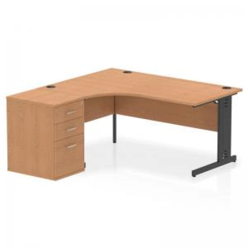 Image of Dynamic Impulse W1600 x D1200 x H730mm Left Hand Crescent Desk Cable EXR45590DY