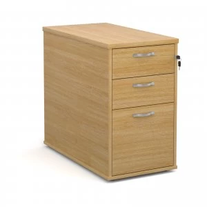 image of Maestro 25 Desk High 3 Drawer Pedestal With Silver Handles 800mm Deep - OAK