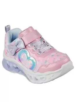 Image of Skechers Toddler Girls Flutter Heart Lighted Sparkle Trainer, Pink, Size 7 Younger