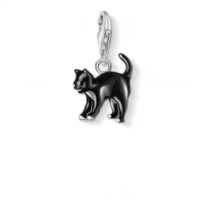 Thomas Sabo Cat Charm Black 925 Sterling Silver Cold Enamel Jewellery