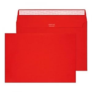 Image of Creative Bright Coloured Envelopes C5 Peel & Seal 162 x 229mm Plain 120 gsm Pillar Box Red Pack of 500