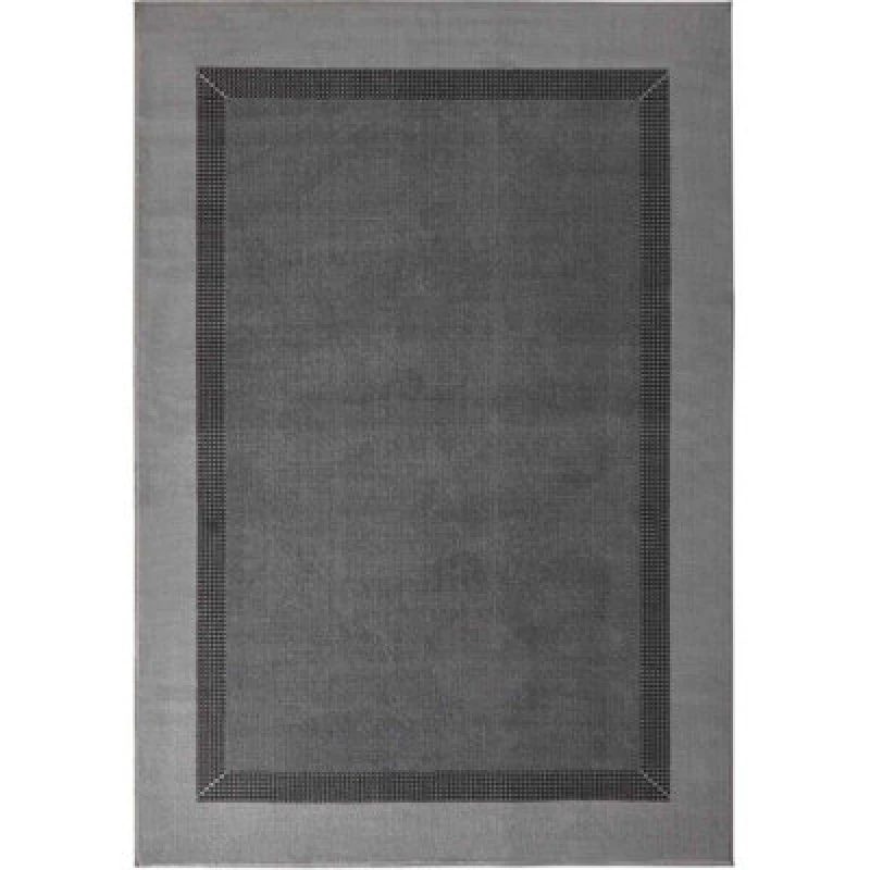 Image of The Rugs Designer Velours Band Rug And Runner Polypropylene Low Pile Rug In Grey