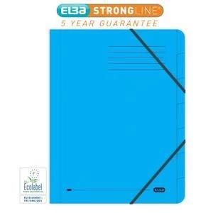 Image of Original Elba Boston Foolscap Part File Pressboard Elasticated 7 Part Blue Pack of 5
