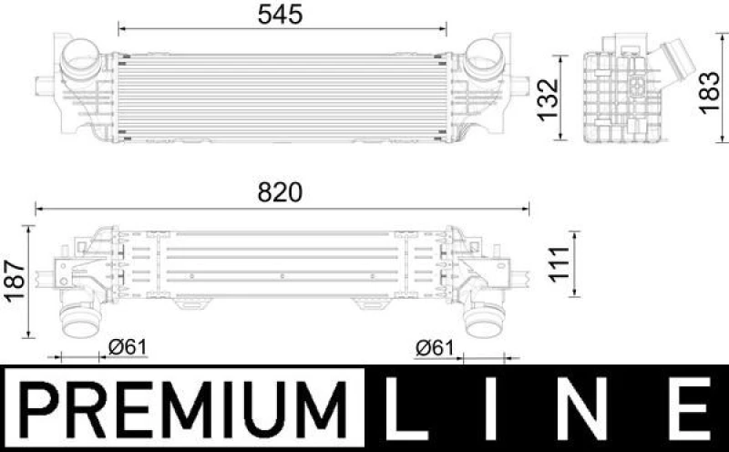 Image of MAHLE CI 626 000P Intercooler Intercooler,charger (468)
