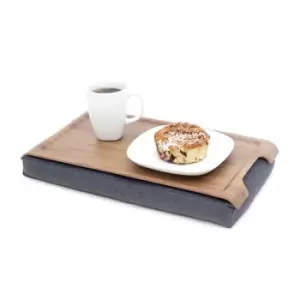 image of Laptray Mini Anti-slip Walnut Wood Tray with Salt & Pepper Cushion