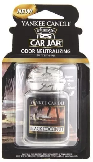 image of Black Coconut (Pack Of 10) Yankee Candle Car Jar Air Freshener