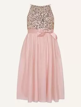 Image of Monsoon Girls Disco Sequin Truth Dress - Pink, Size 11 Years, Women