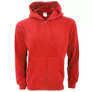 image of SG Mens Plain Full Zip Hooded Sweatshirt (M) (Red)