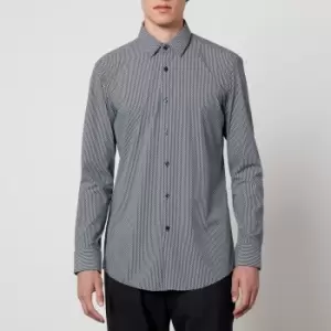 Image of BOSS Black P-HANK-S Checked Jersey Shirt - 44/17.5