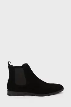 Image of Mens Suede Smart Black Chelsea Boots