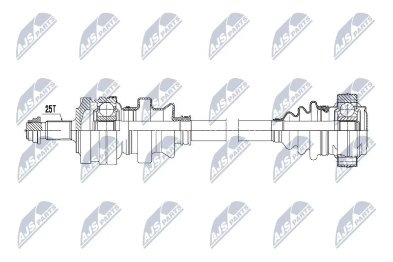 Image of NTY NPW-ME-192 Drive shaft Automatic Transmission, Rear Axle Right Drive Shaft (13)