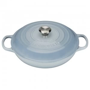 image of Le Creuset Signature Cast Iron Shallow Casserole Dish - 30cm - Coastal Blue