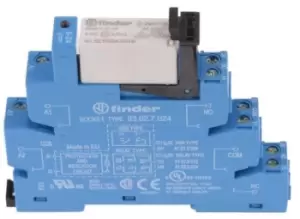 Image of Finder, 24V dc DPDT Interface Relay Module, Screw Terminal, DIN Rail