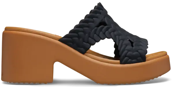 Image of Crocs Women Brooklyn Woven Heel Sandals Black 6