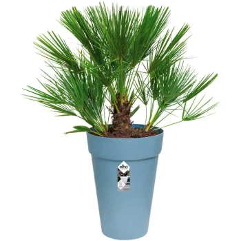 Image of Elho - Plant Pot Flower Pot Urban Loft Recycled Recyclable Plastic Blue Square Round Frost-Resistant rund/41 Liter (de)