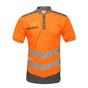 Regatta Mens Tactical Hi Vis Polo Shirt (M) (Orange/Grey)