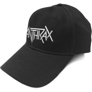 Image of Anthrax - White Logo Mens Baseball Cap - Black