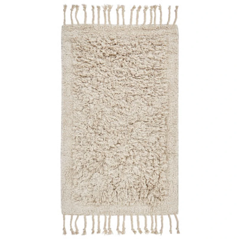 Image of Beliani Cotton Bath Mat 50 X 80 Cm Beige Oltan