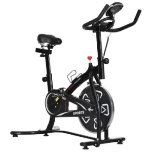 Image of HOMCOM Steel Stationary Bike 8-Level Belt Driven Exercise Bike w/ LCD Monitor Black