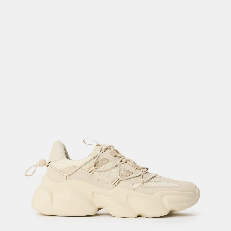Image of Steve Madden Spectator Sneakers - Cream Cream 4