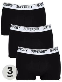 Image of Superdry Trunk Multi Triple Pack - Black/White, Size L, Men