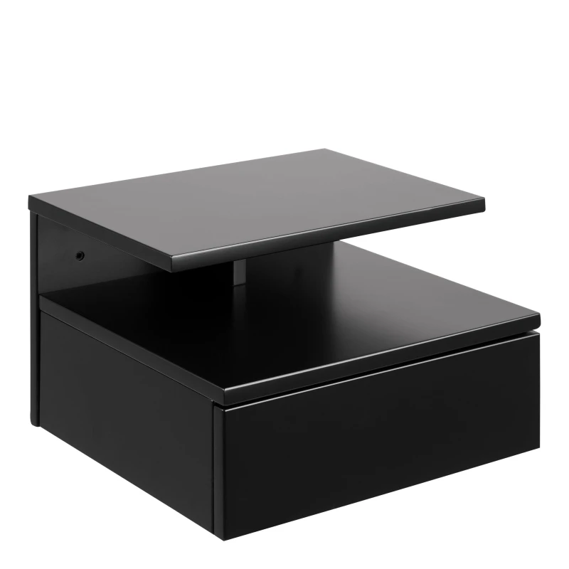 Image of Furniture To Go Ashlan Bedside Table with 1 Drawer in Black Unisex