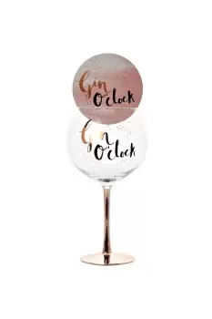 Image of Luxe Gin Glass & Coaster Set - Gin O'Clock