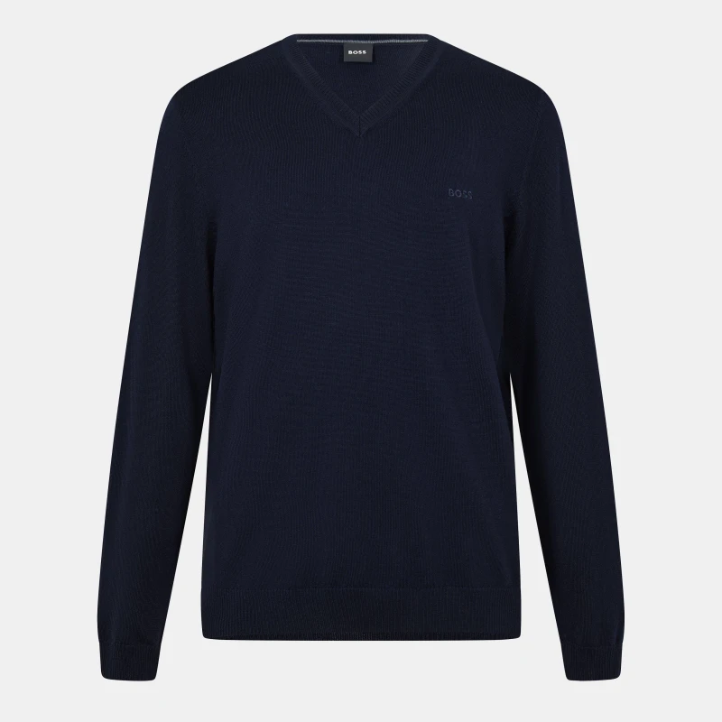 Image of Boss Mens Batisse E Knitted Top Dark Blue male S
