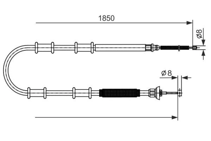 Image of Bosch 1 987 482 592 Brake Cable 1850mm Cable,parking brake (124)