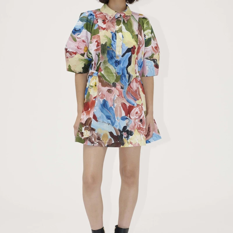 Image of Stine Goya Structured Sleeve Mini Dress Multi Colour female S