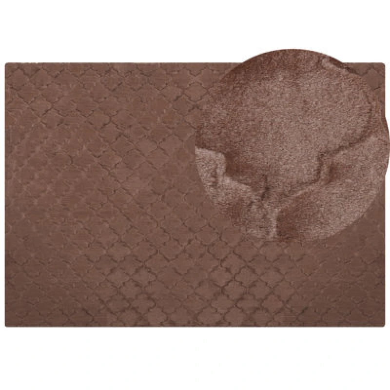 Image of Beliani Faux Fur Rug Gharo Brown 160 X 230 Cm