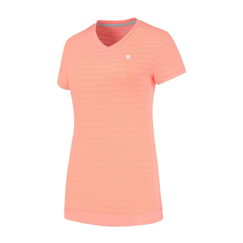 Image of K Swiss Hypercourt V-Neck T-Shirt Womens - Pink Pink 8