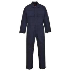 image of Biz Weld Mens Flame Resistant Overall Navy Blue Extra Small 32"