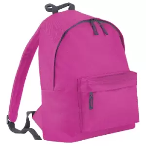 Image of Bagbase Fashion Backpack / Rucksack (18 Litres) (One Size) (Fuchsia/Graphite)