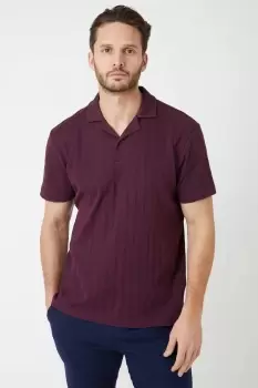 Image of Mens Short Sleeve Self Stripe Polo