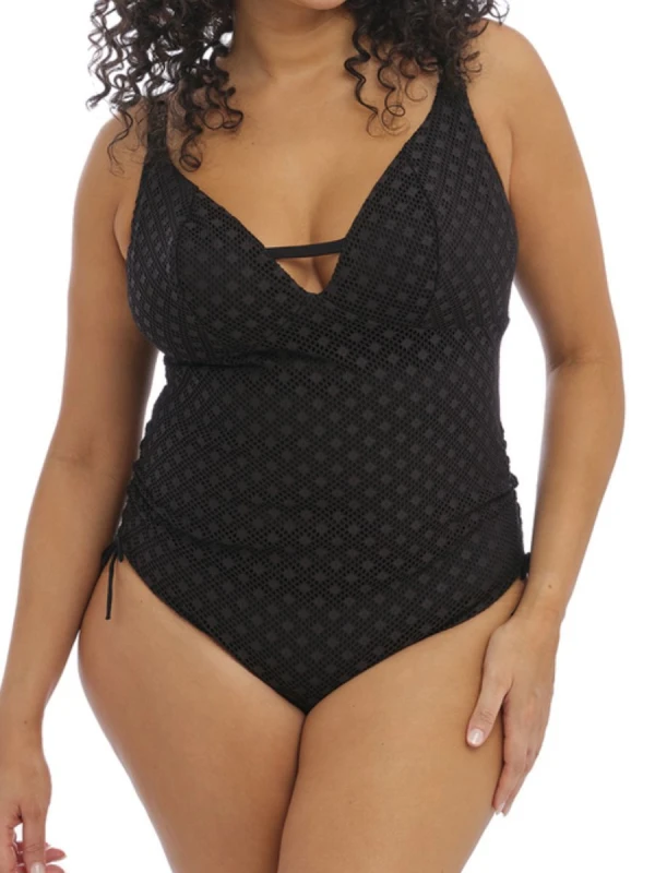 Image of Elomi Womens Bazaruto Non Wired Swimsuit in Black Size: 36H/HH Black Female 36H/HH