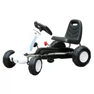 image of Reiten Kids Pedal Go Kart with Rubber Wheels - White/Black