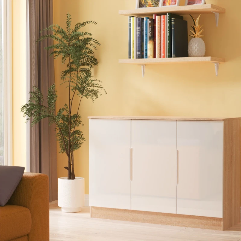 Image of Welcome Furniture Welcome Furniutre Milan 3 Door Sideboard - Ready Assembled MIL205WGBO