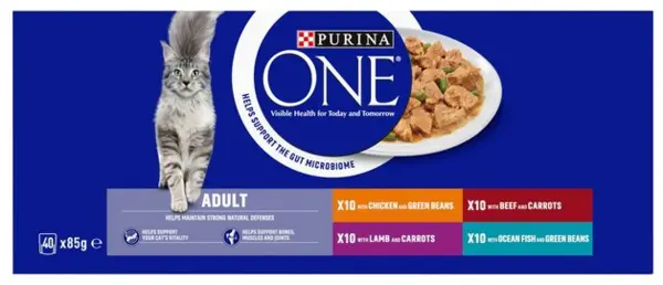 Purina One Mini Fillets Mixed Selection in Gravy Wet Cat Food 40 x 85g