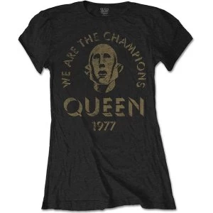 Image of Queen - We Are The Champions Womens Large T-Shirt - Black
