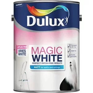 Image of Dulux Magic Pure Brilliant White Matt Emulsion Paint 5L