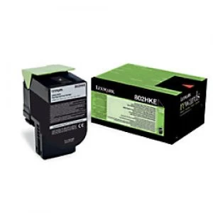 image of Lexmark 80C2HKE Black Laser Toner Ink Cartridge