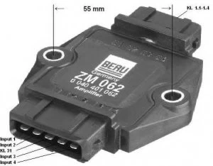 Image of Beru ZM062 / 0040401062 Ignition Module Replaces 98VW 12A223 AA