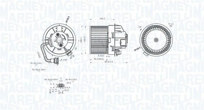 Image of MAGNETI MARELLI Heater blower motor MAGNETI MARELLI 069412298010