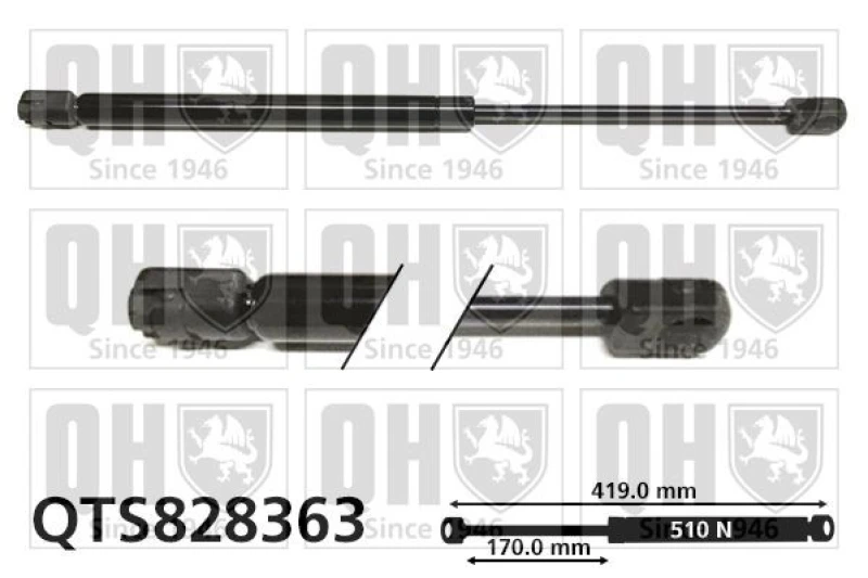 Image of QUINTON HAZELL Tailgate strut QUINTON HAZELL QTS828363