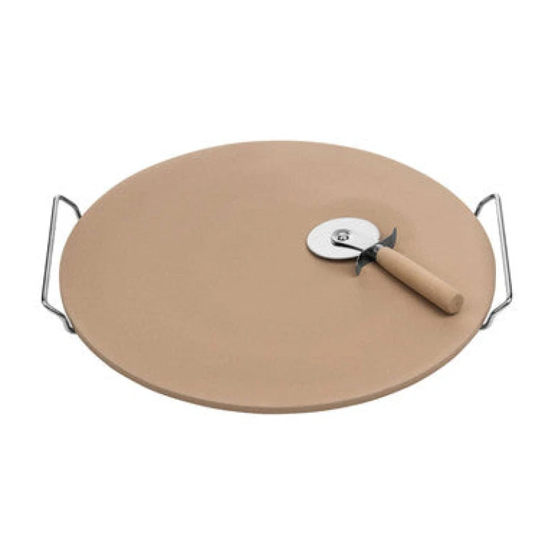Image of Premier Housewares Complete Pizza Stone And Cutter Large Set, Versatile Pizza Cutter For Food, Durable Baking Stone For Pizza Natural