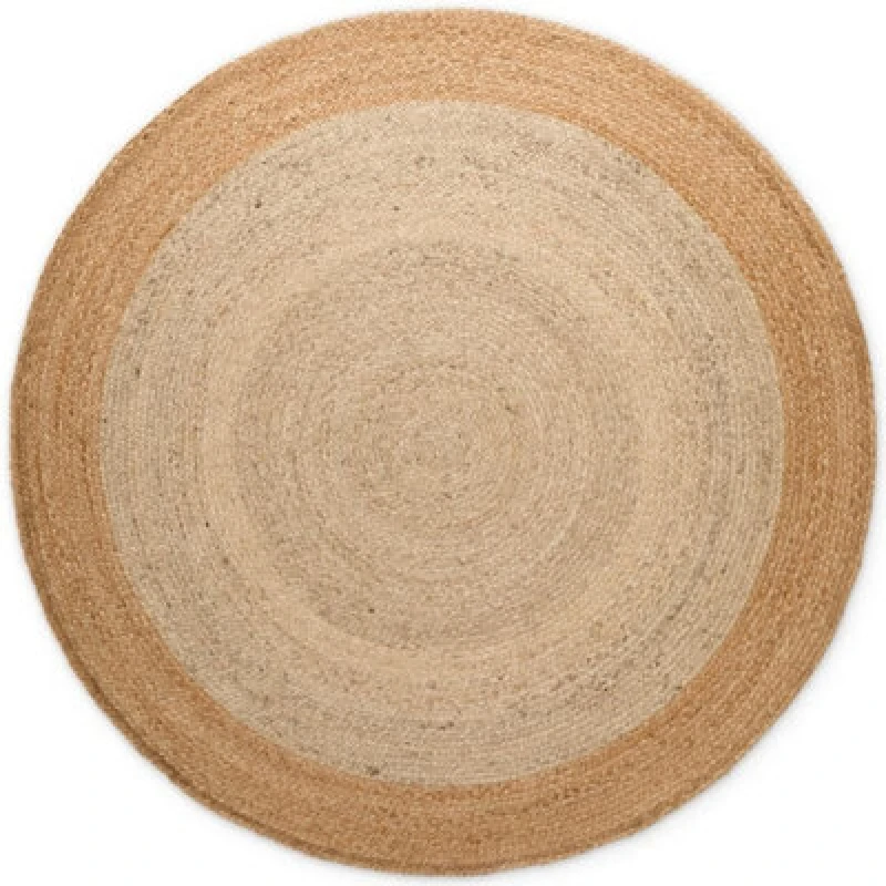 Image of The Rugs Jutta Reversible Jute Flatweave Round Rug Hand Woven Living Room In Beige