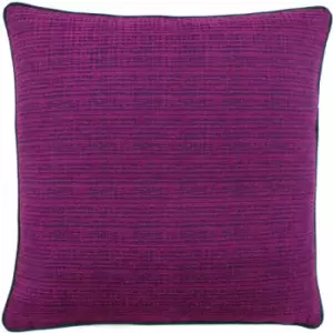 Image of Riva Paoletti Chiswick Geometric Cube Jacquard Weave Cushion Cover, Magenta, 50 x 50 Cm