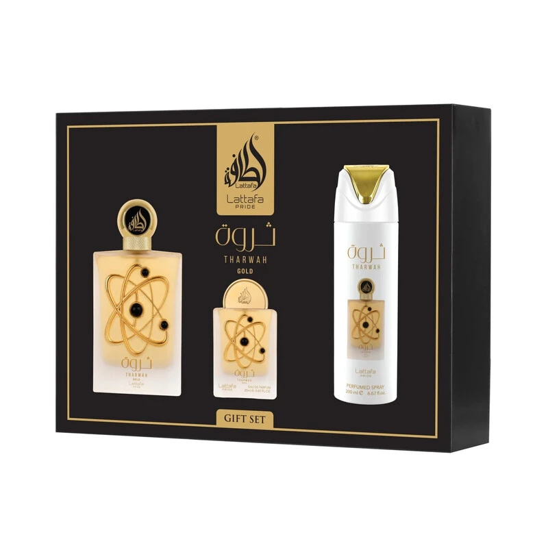 Image of Lattafa Pride Tharwah Gold Unisex Gift Set a 3 Pcs LATTAFA-47880